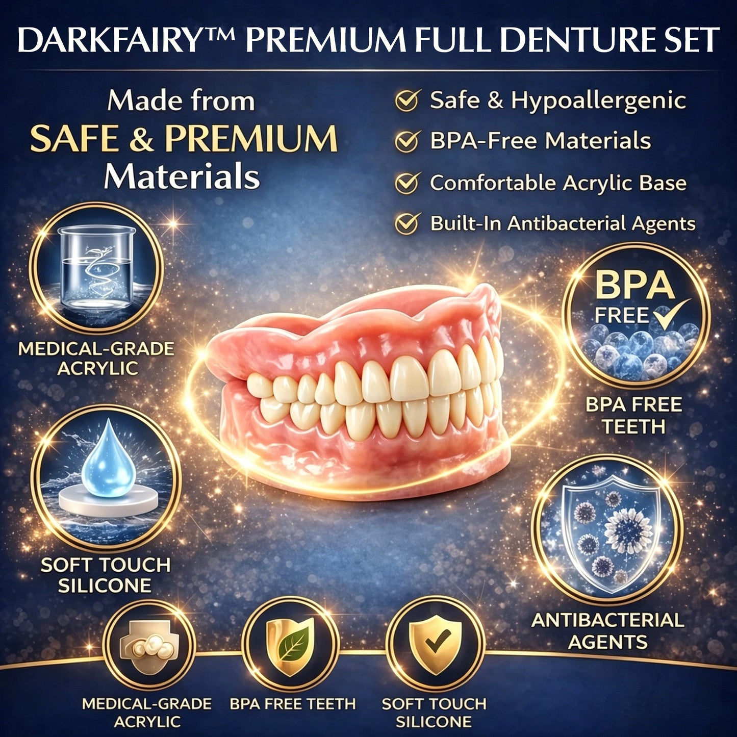 2026🏆✨LAST DAY SALE 70% OFF🔥 Newly upgraded second-generation DarkFairy™ complete dentures